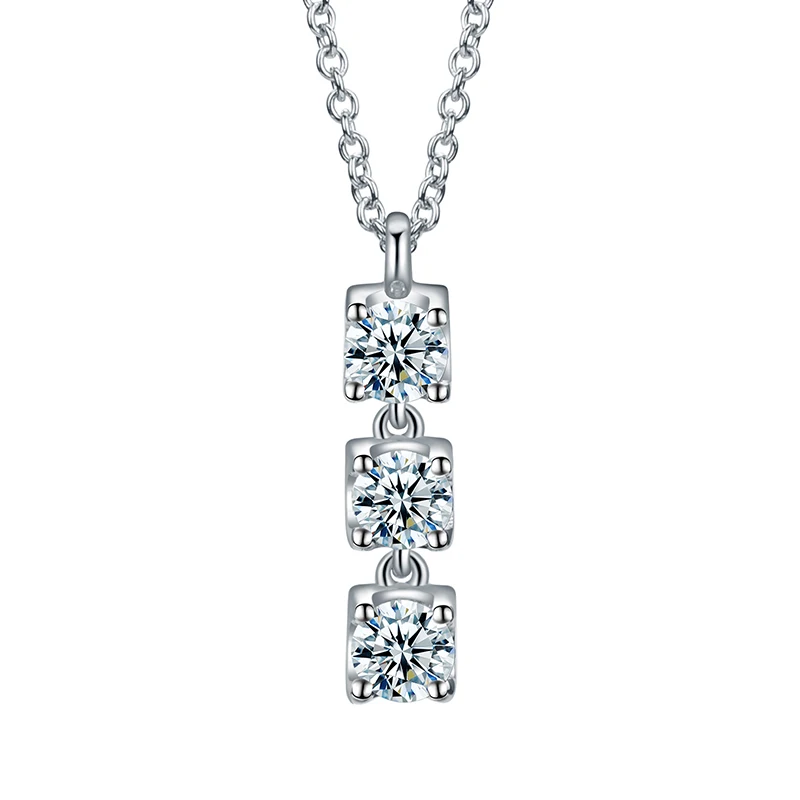 Wedding Gifts Jewelry Real 18K White Gold Round Shape Moissanite Diamond Chain Necklaces pendants For Women
Wedding Gifts Jewelry Real 18K White Gold Round Shape Moissanite Diamond Chain Necklaces pendants For Women