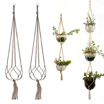 Wall Hanging Pot Holder Macrame Plant Hanger Hanging Planter Basket Jute Rope Braided Craft
Wall Hanging Pot Holder Macrame Plant Hanger Hanging Planter Basket Jute Rope Braided Craft