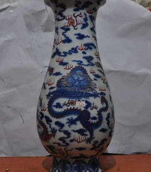 17"Antiques Marked China Palace Old Porcelain Dragon Statue bottle jar pot VaseA
17"Antiques Marked China Palace Old Porcelain Dragon Statue bottle jar pot VaseA