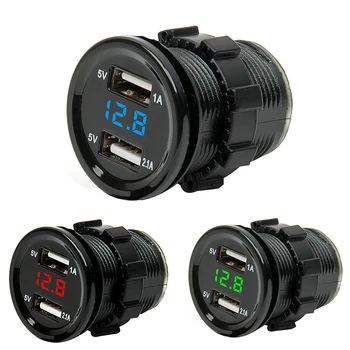 Dual USB Motorcycle Cigarette Lighter Car Cigarette Lighter Charger Socket Charger+LED Digital Voltmeter Meter Monitor 3 colors
Dual USB Motorcycle Cigarette Lighter Car Cigarette Lighter Charger Socket Charger+LED Digital Voltmeter Meter Monitor 3 colors