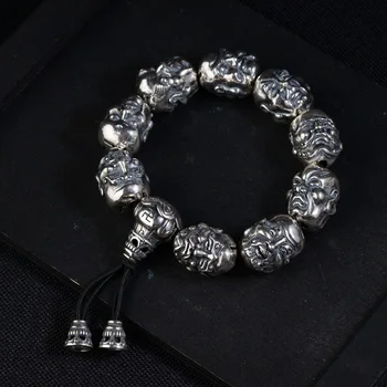 FNJ 925 Silver Luohan Bead Bracelet Buddha Adjustable 18.5cm Rope Chain Charm Thai S925 Silver Bracelets for Men Jewelry
FNJ 925 Silver Luohan Bead Bracelet Buddha Adjustable 18.5cm Rope Chain Charm Thai S925 Silver Bracelets for Men Jewelry
