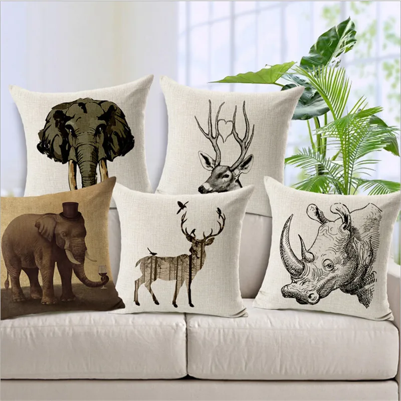 2019 Creative Home Decorative Cojines Deer/Elephant/Rhino Pillowcase For Pillows 18''X18'' Decorative Pillows Cover
2019 Creative Home Decorative Cojines Deer/Elephant/Rhino Pillowcase For Pillows 18''X18'' Decorative Pillows Cover