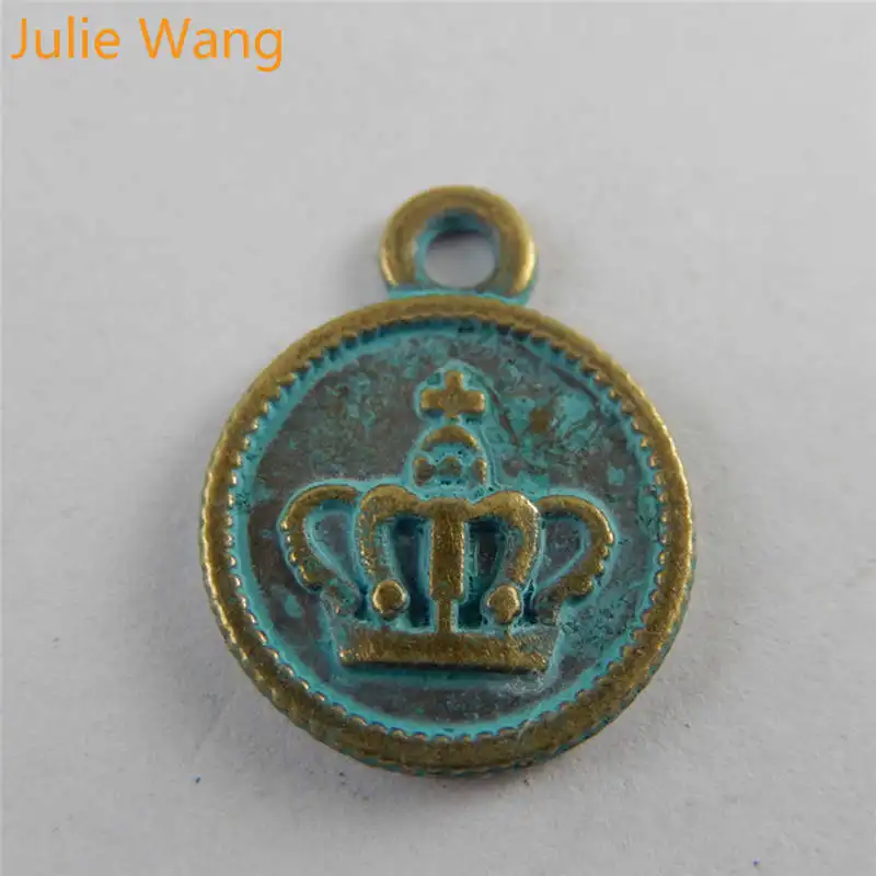 Julie Wang 20pcs Antique Bronze Green Crown Coin Charm Pendant Alloy DIY Bracelet Necklace Jewelry Making Metal Accessories
Julie Wang 20pcs Antique Bronze Green Crown Coin Charm Pendant Alloy DIY Bracelet Necklace Jewelry Making Metal Accessories