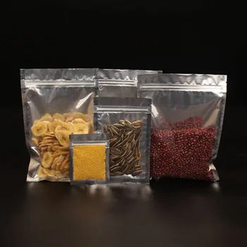 50pcs Translucent silver aluminum foil ziplock flat bottom bag candy gift coffee food packing bag kitchen supplies
50pcs Translucent silver aluminum foil ziplock flat bottom bag candy gift coffee food packing bag kitchen supplies