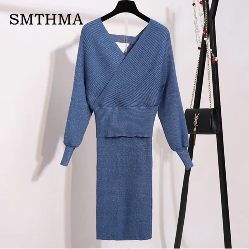 SMTHMA 2019 Autumn Winter Women's Sexy V-neck Sweater Long Sleeve Knitted jumper + 2 Pieces Ladies knitting Skirt Suit
SMTHMA 2019 Autumn Winter Women's Sexy V-neck Sweater Long Sleeve Knitted jumper + 2 Pieces Ladies knitting Skirt Suit