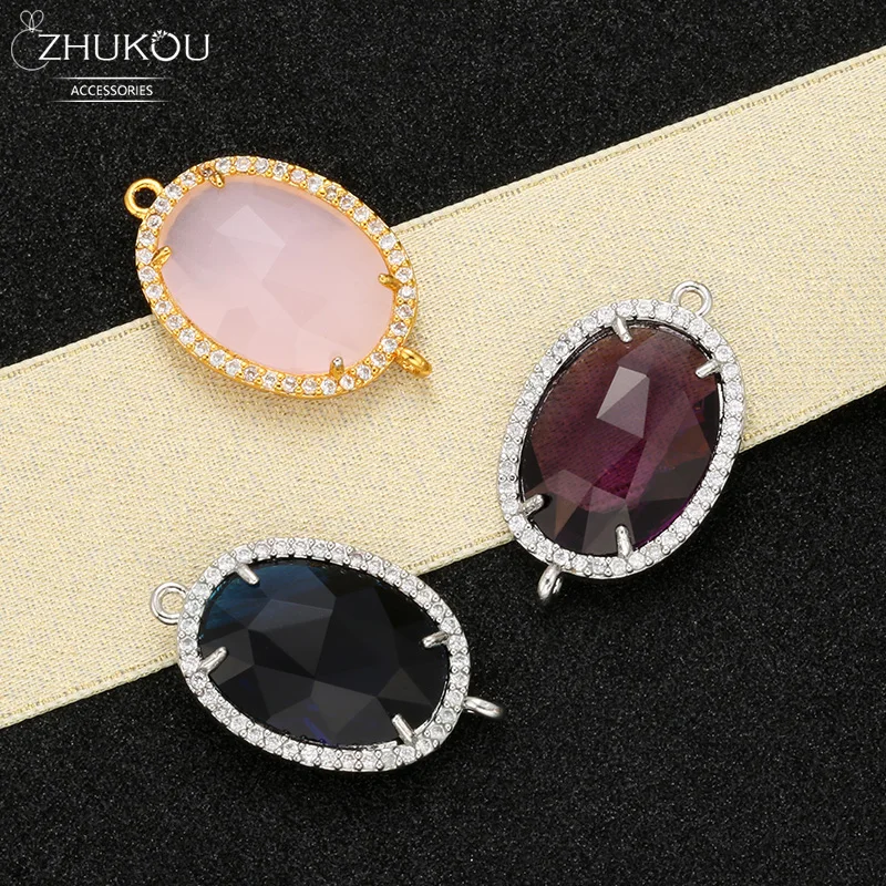 ZHUKOU 16x27mm Brass Cubic Zirconia Crystal Connectors accessories for Necklace jewelry making Handmade jewelry findings VS340
ZHUKOU 16x27mm Brass Cubic Zirconia Crystal Connectors accessories for Necklace jewelry making Handmade jewelry findings VS340