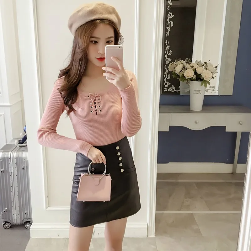 Womens Fashiion Long Sleeve Slim Sweater Ladies Cotton Pullovers Lace Up Jumpers Knitted Tops
Womens Fashiion Long Sleeve Slim Sweater Ladies Cotton Pullovers Lace Up Jumpers Knitted Tops