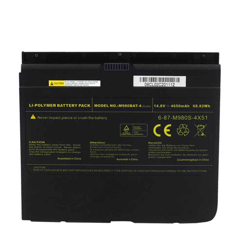 7XINbox 14.8V 4650mAh 68.82wh Laptop Battery M980BAT-4 For Clevo X8100 M980NU Series 6-87-M980S-4X51 6-87-X810S-4X5
7XINbox 14.8V 4650mAh 68.82wh Laptop Battery M980BAT-4 For Clevo X8100 M980NU Series 6-87-M980S-4X51 6-87-X810S-4X5