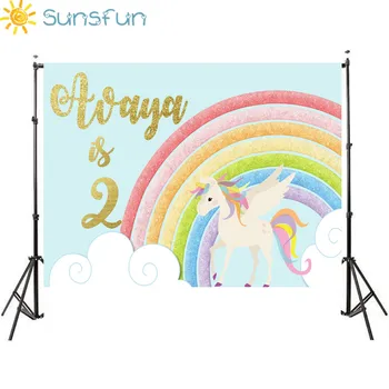 Sunsfun 7x5FT Cute Clouds Rainbow Unicorn Pattern Baby Photography Backgrounds Vinyl Custom Photographic Backdrops 220x150cm
Sunsfun 7x5FT Cute Clouds Rainbow Unicorn Pattern Baby Photography Backgrounds Vinyl Custom Photographic Backdrops 220x150cm