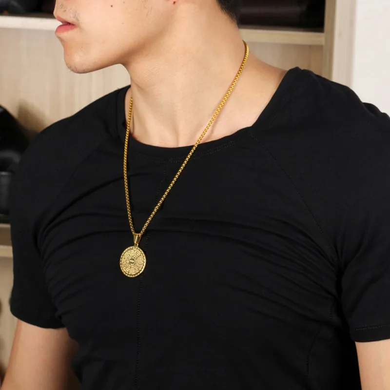 Bible Verse Necklace Man's Jewelry Gold Stainless Steel Praying Hands Coin Medal Pendant Round Trendy Male Gifts
Bible Verse Necklace Man's Jewelry Gold Stainless Steel Praying Hands Coin Medal Pendant Round Trendy Male Gifts