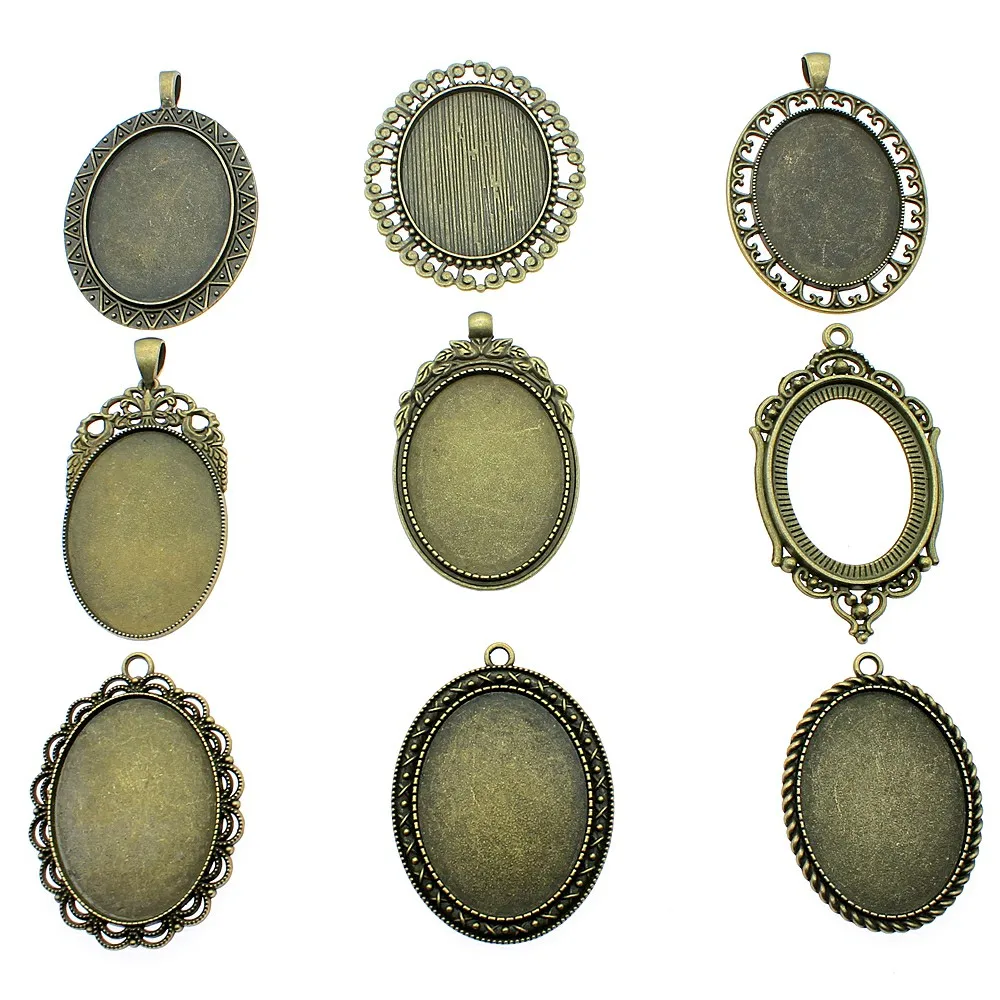5pcs/lot Fit 30x40mm Oval Glass Cabochon Base Setting Pendant Tray For Jewelry DIY Making Antique Bronze Color FM1018
5pcs/lot Fit 30x40mm Oval Glass Cabochon Base Setting Pendant Tray For Jewelry DIY Making Antique Bronze Color FM1018