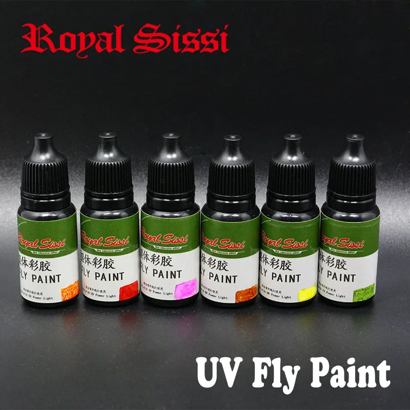 

Royal Sissi New 3 bottles UV Fly paint 3colors set medium thick UV glue instant cure in seconds colorful fly tying UV resin glue