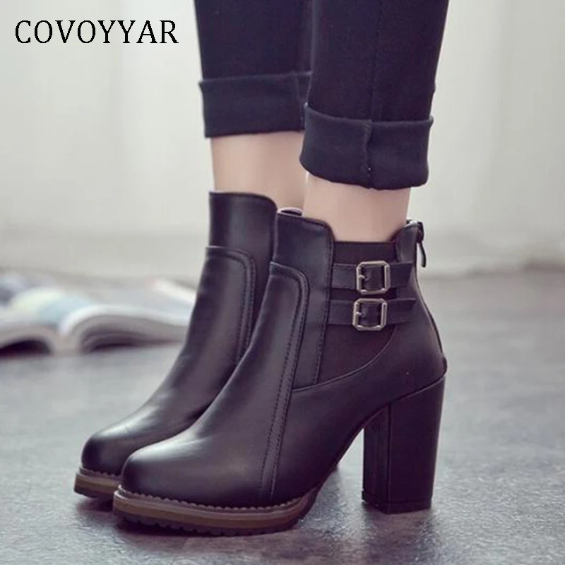 COVOYYAR 2019 Thick Heeled Women Boots Vintage Double Strap Ankle Boots Platform Autumn Winter Woman Shoes Big Size 43 WBS803
COVOYYAR 2019 Thick Heeled Women Boots Vintage Double Strap Ankle Boots Platform Autumn Winter Woman Shoes Big Size 43 WBS803