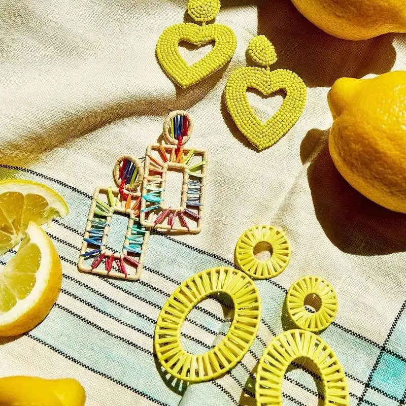 Dvacaman Boho Handmade Yellow Beads Heart Drop Earrings for Women Trendy Big Resin Raffia Earrings Dangle Party Jewelry Brincos
Dvacaman Boho Handmade Yellow Beads Heart Drop Earrings for Women Trendy Big Resin Raffia Earrings Dangle Party Jewelry Brincos