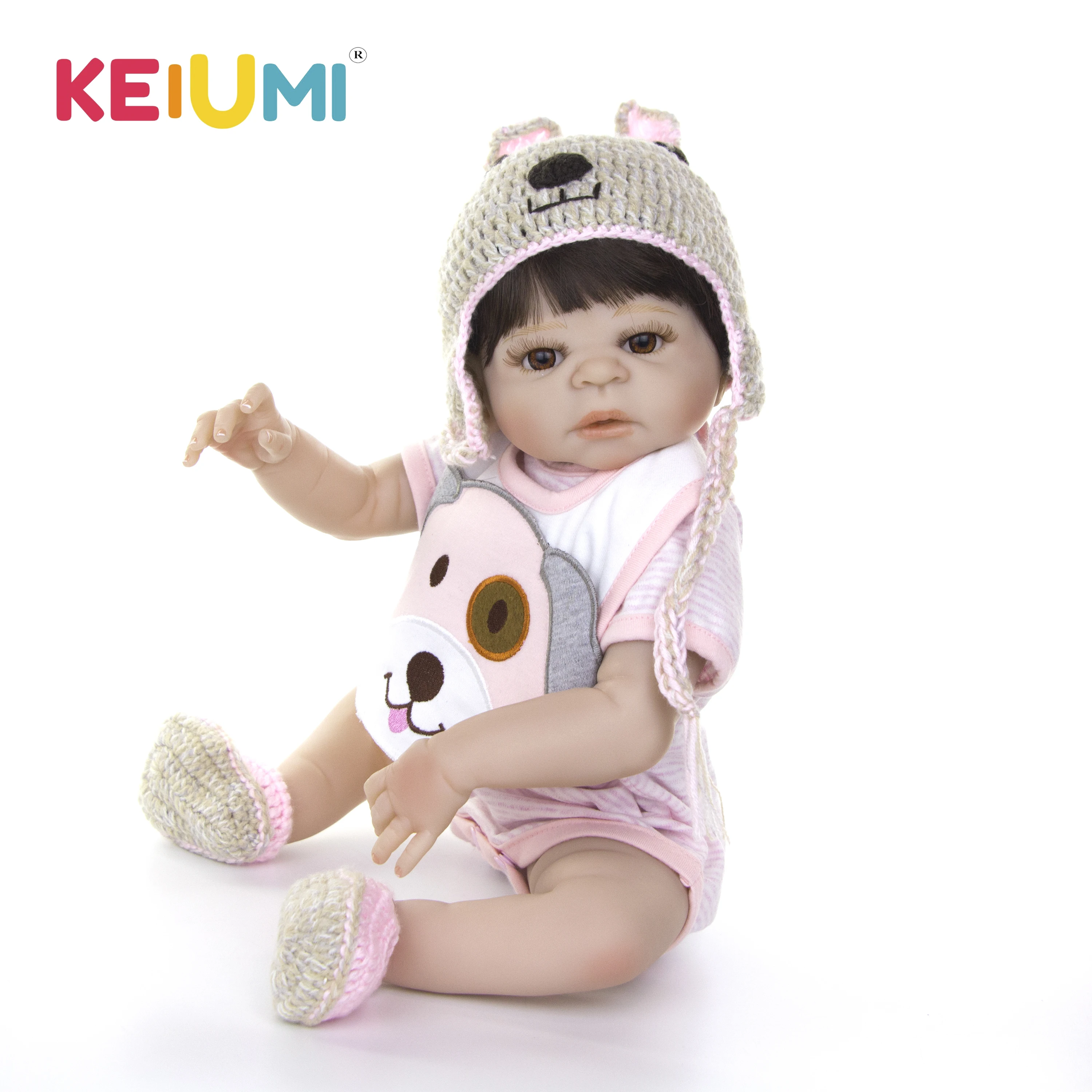 KEIUMI модные куклы Новорожденные девочки полностью Силиконовое тело реалистичные