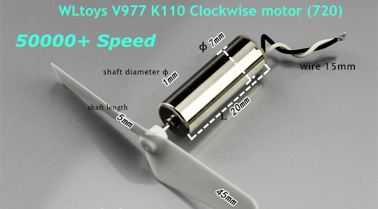 V977 K110 5W+ rpm! Lock tail hollow cup Clockwise motor Rc accessories 720 7*20mm + paddle
V977 K110 5W+ rpm! Lock tail hollow cup Clockwise motor Rc accessories 720 7*20mm + paddle