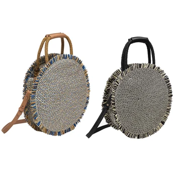 Fashion New tassel Handbag High quality Straw bag Women beach woven bag Round Tote fringed beach wovenShoulder Travel bag
Fashion New tassel Handbag High quality Straw bag Women beach woven bag Round Tote fringed beach wovenShoulder Travel bag