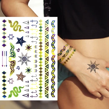 2pcs Luminous Green SilverTattoo Metallic Flash Tattoo Sticker Snake Anchor Temporary Tattoo Chain tatuagem tatuaje Body Art
2pcs Luminous Green SilverTattoo Metallic Flash Tattoo Sticker Snake Anchor Temporary Tattoo Chain tatuagem tatuaje Body Art