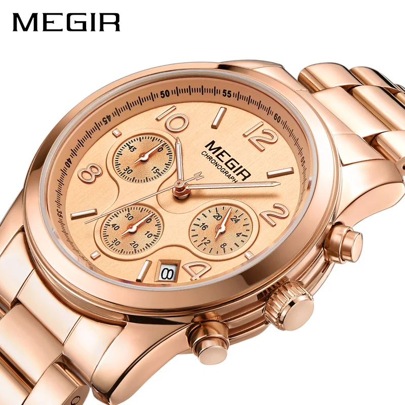 

MEGIR Luxury Quartz Women Watches Relogio Feminino Fashion Sport Ladies Lovers Watch Clock Top Brand Chronograph Wristwatch 2057