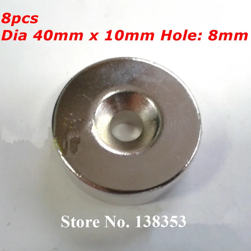 Wholesale 8pcs Super Strong Neodymium Countersunk Ring Magnets Dia 40mm x 10mm With Hole 8mm N35 Rare Earth NdFeB Magnet
Wholesale 8pcs Super Strong Neodymium Countersunk Ring Magnets Dia 40mm x 10mm With Hole 8mm N35 Rare Earth NdFeB Magnet