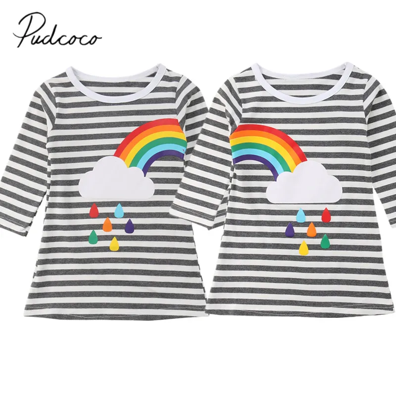 2018 Brand New Spring Autumn Toddler Kids Baby Girls Sister Matching Dress Long Sleeve Rainbow Striped A-Line Casual Dress 1-6Y
2018 Brand New Spring Autumn Toddler Kids Baby Girls Sister Matching Dress Long Sleeve Rainbow Striped A-Line Casual Dress 1-6Y