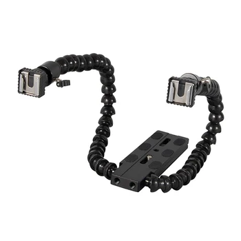 Flexible Dual Arm Camera Flash Bracket Holder Two Hot Shoe Mounts Bracket with Ball Head for Speedlite DSLR Macro Shooting
Flexible Dual Arm Camera Flash Bracket Holder Two Hot Shoe Mounts Bracket with Ball Head for Speedlite DSLR Macro Shooting