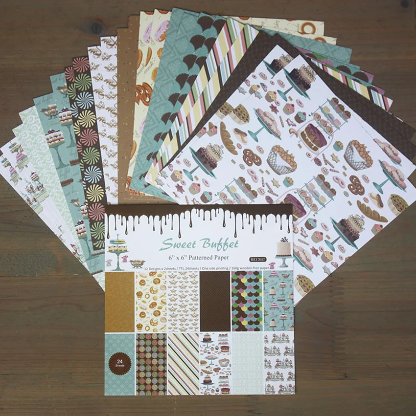 24pcs/Pack 6*6inch Sweet Buffet Patterned Paper Pack for Scrapbooking DIY Happy Planner Card Making Journal Project
24pcs/Pack 6*6inch Sweet Buffet Patterned Paper Pack for Scrapbooking DIY Happy Planner Card Making Journal Project