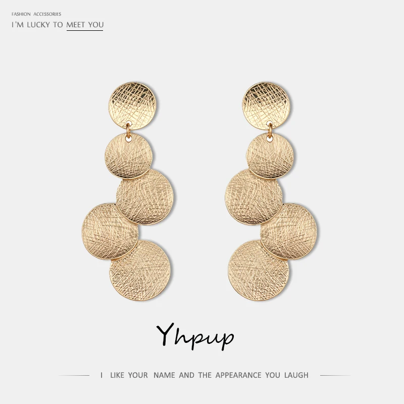 Yhpup Trendy Punk Metal Golden Dangle Earrings Grape Strings Round Multilayer Drop Equa Earrings For Women Fashion Jewelry Party
Yhpup Trendy Punk Metal Golden Dangle Earrings Grape Strings Round Multilayer Drop Equa Earrings For Women Fashion Jewelry Party