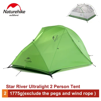 Naturehike 2 Person Ultralight Camping Tent Waterproof 20D Silicone/210T Plaid Fabric Double-layer Tent NH17T012-T
Naturehike 2 Person Ultralight Camping Tent Waterproof 20D Silicone/210T Plaid Fabric Double-layer Tent NH17T012-T