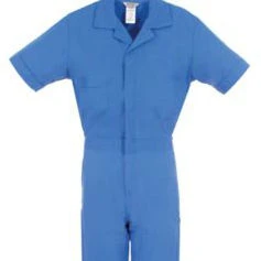 Berne Apparel P700BLR440 Large Regular Poplin Short Sleeve Coverall - Blue (1)