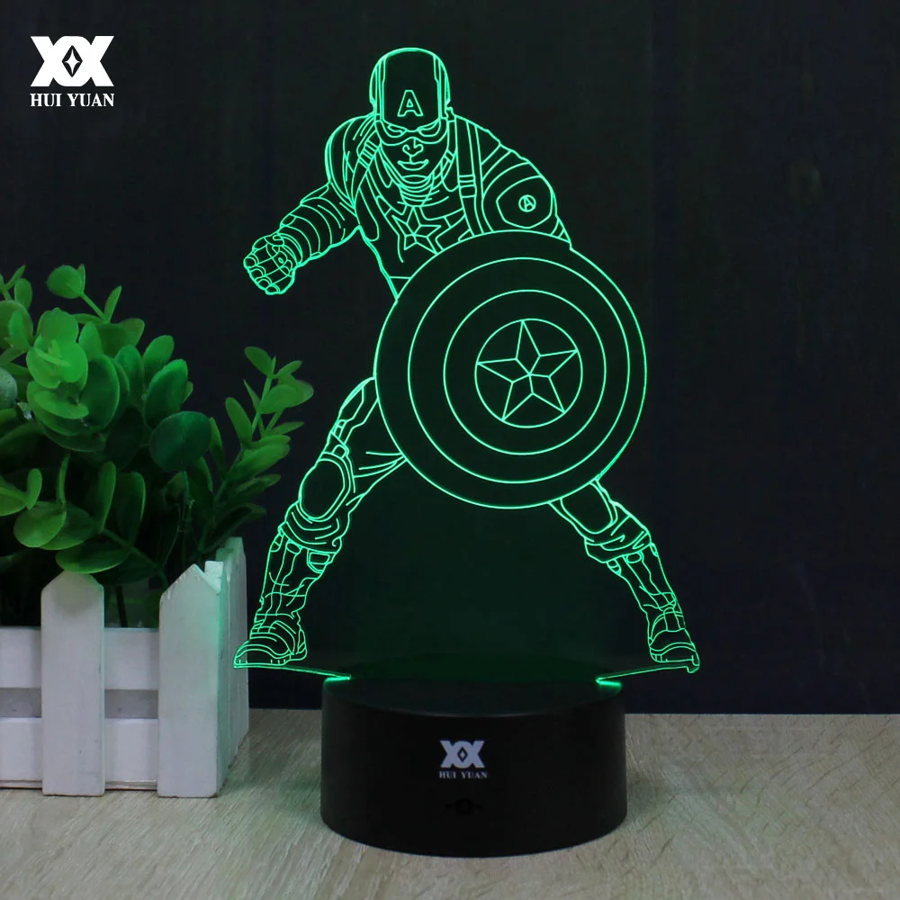 Avengers Captain America 3D Lamp LED Remote Control Night Light Steven Rogers Decorative Table Lamp Novelty Gift HUI YUAN Brand 
Avengers Captain America 3D Lamp LED Remote Control Night Light Steven Rogers Decorative Table Lamp Novelty Gift HUI YUAN Brand
