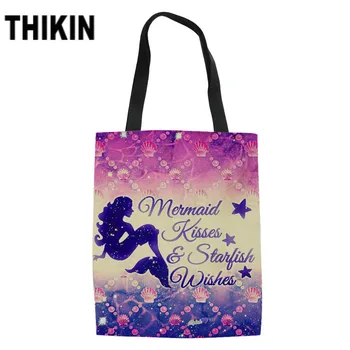 THIKIN Colorful Beautiful Mermaid Print Women Canvas Handbag Girls Daily Shoulder Bag Cartoon Pattern Female Crossbody Tote
THIKIN Colorful Beautiful Mermaid Print Women Canvas Handbag Girls Daily Shoulder Bag Cartoon Pattern Female Crossbody Tote