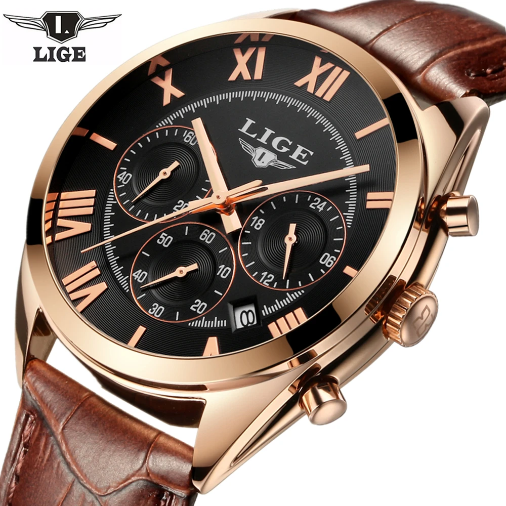New LIGE Brand Fashion Men Sports Watches Men's Quartz Hour Date Clock Man Leather Strap Military Army Waterproof Wrist watch
New LIGE Brand Fashion Men Sports Watches Men's Quartz Hour Date Clock Man Leather Strap Military Army Waterproof Wrist watch