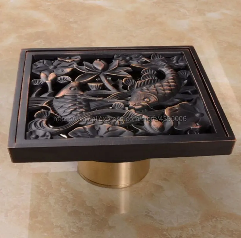 Shower Drains 10*10cm Square Bath Drains Strainer Hair Black Oil Brass Fish Carved Bathroom Floor Drain Waste Grate Drain Bhr029
Shower Drains 10*10cm Square Bath Drains Strainer Hair Black Oil Brass Fish Carved Bathroom Floor Drain Waste Grate Drain Bhr029