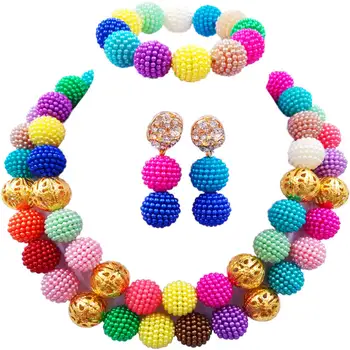 Fashion Multicolors Simulated Pearl Jewelry Set Nigerian Wedding African Beads Jewelry Sets for Women 2ZQJS09
Fashion Multicolors Simulated Pearl Jewelry Set Nigerian Wedding African Beads Jewelry Sets for Women 2ZQJS09