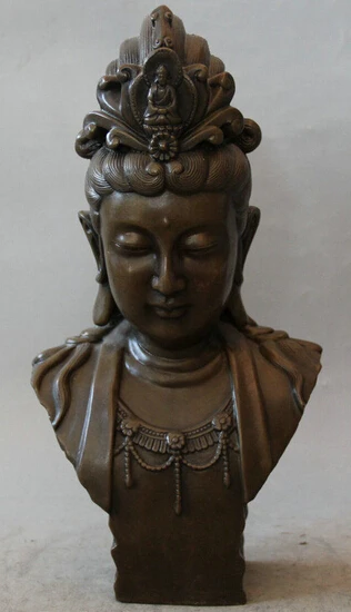279@g++12" Chinese Buddhism Bronze Kwan-yin Guan Yin Goddess Head Bust Statue Sculpture
279@g++12" Chinese Buddhism Bronze Kwan-yin Guan Yin Goddess Head Bust Statue Sculpture