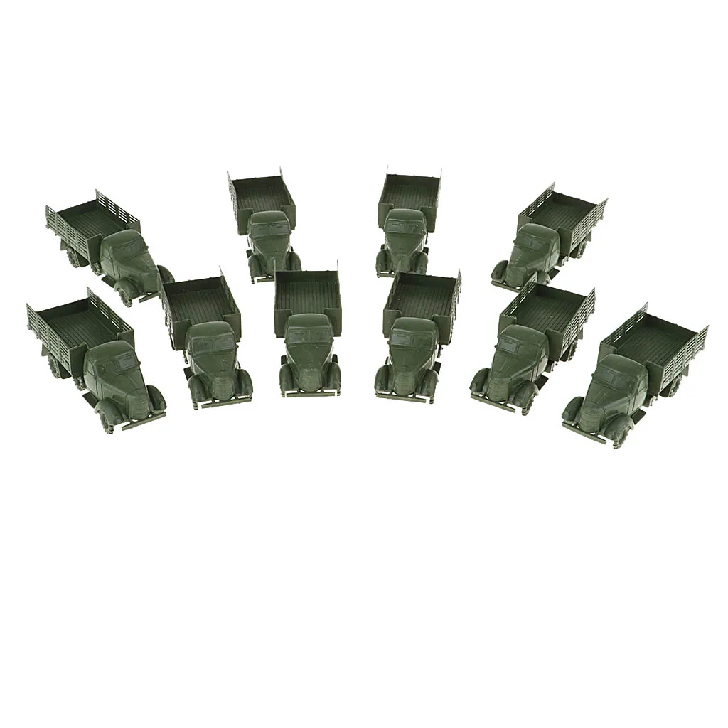 10pcs Diecast Military Vehicle Model Trucks Toy Sand Table Model Accessories