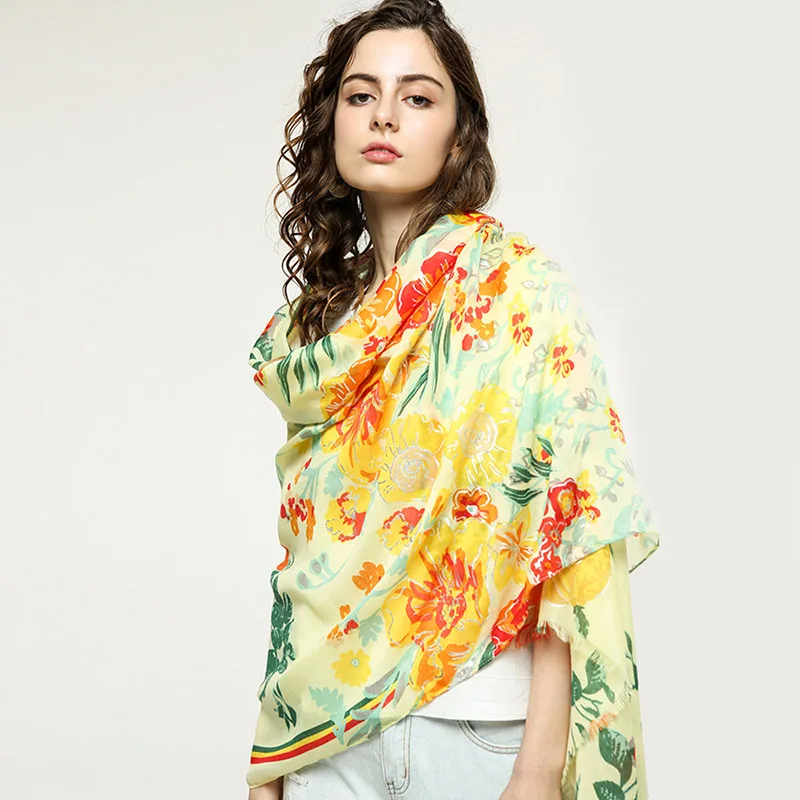 90*180cm Women soft cotton flower print Scarf Summer Beach Shawls Autumn Spring warm Foulard Femme Lady Elegant Shawl scarves
90*180cm Women soft cotton flower print Scarf Summer Beach Shawls Autumn Spring warm Foulard Femme Lady Elegant Shawl scarves