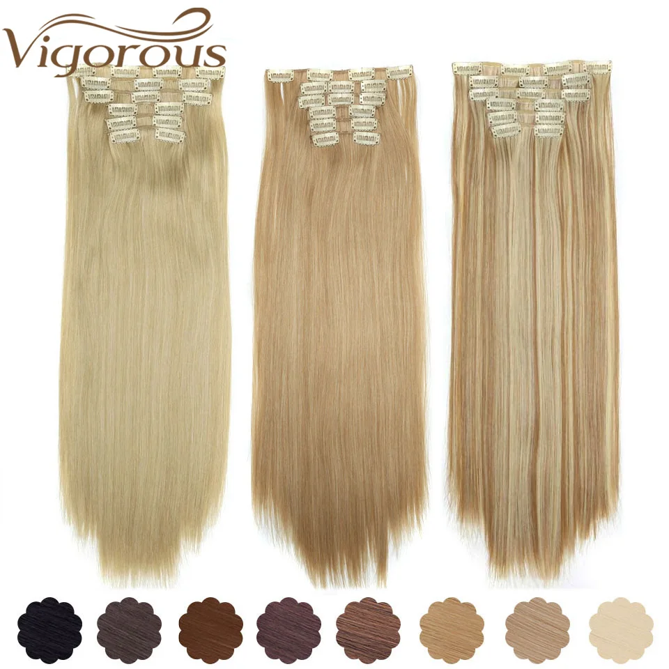 Vigorous 6Pcs Long 22 inches Striaght Real Thick Clip in on Hair Extensions Natural Synthetic Hairpieces for Women
Vigorous 6Pcs Long 22 inches Striaght Real Thick Clip in on Hair Extensions Natural Synthetic Hairpieces for Women