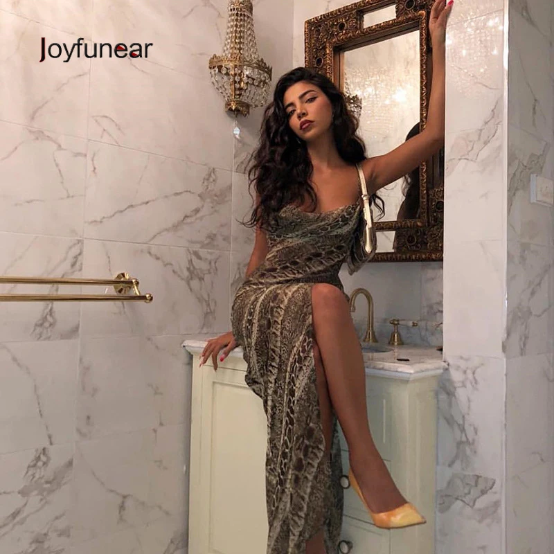 Joyfunear 2019 Printed Chiffon High Split Sexy Dress Spaghetti Strap Sleeveless Summer Dresses Women Floor Length Party Dress
Joyfunear 2019 Printed Chiffon High Split Sexy Dress Spaghetti Strap Sleeveless Summer Dresses Women Floor Length Party Dress