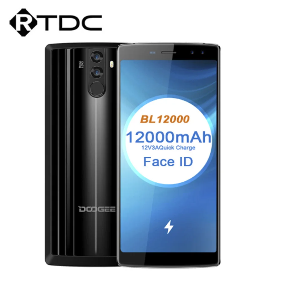 

DOOGEE BL12000 Android 7.0 12000mAh Fast Charge 6.0 18:9 FHD+ MTK6750T Octa Core 4GB RAM 32GB ROM Quad Camera 16MP Mobile Phone