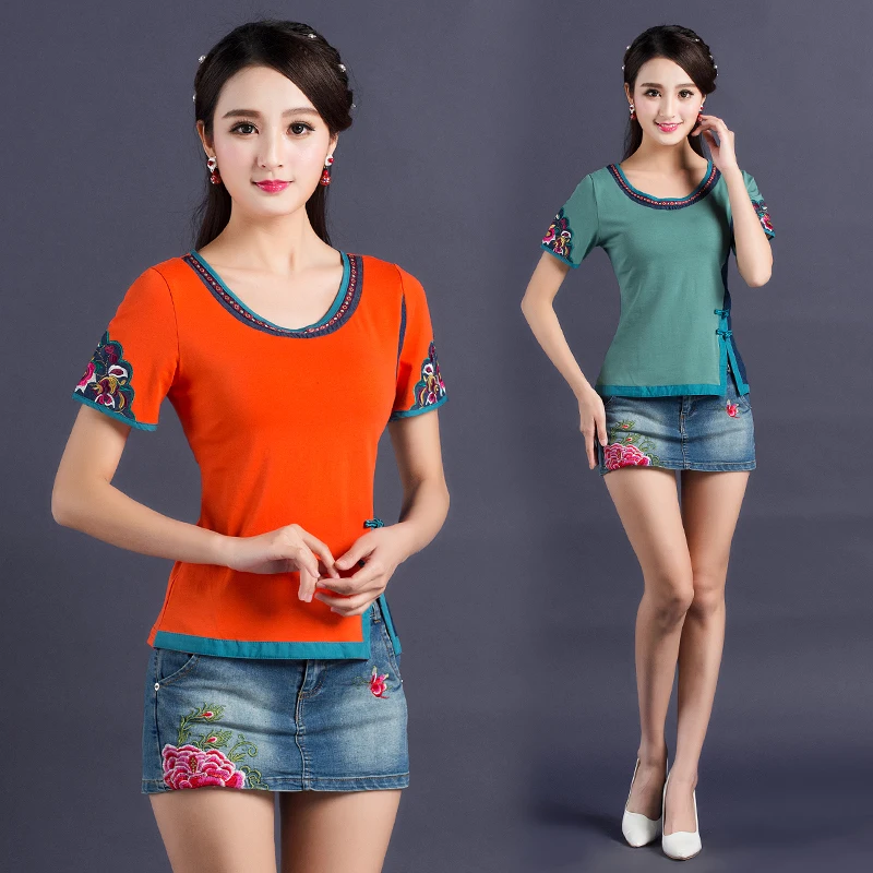 KYQIAO Mexico style ethnic short sleeve o neck patchwork shirt 2019 women summer hippie embroidery frog blouse blusa
KYQIAO Mexico style ethnic short sleeve o neck patchwork shirt 2019 women summer hippie embroidery frog blouse blusa