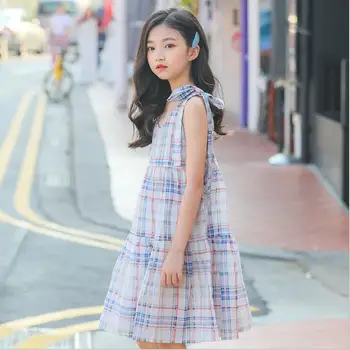 2019 Korean style girls plaid bow dress fashion summer cotton girls dresses 6-11t B435
2019 Korean style girls plaid bow dress fashion summer cotton girls dresses 6-11t B435