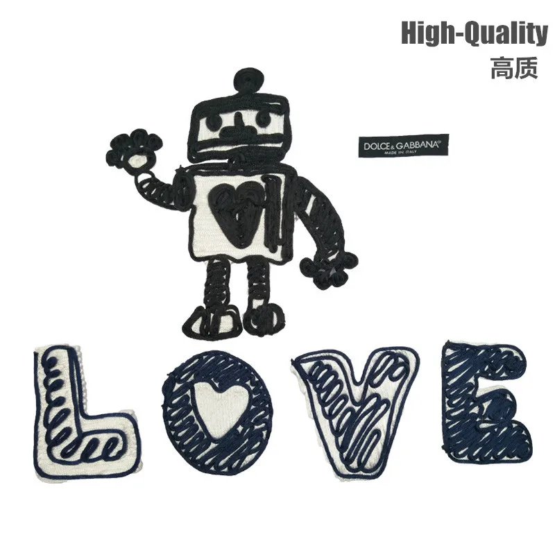 Robot Alien and love Patches Embroidered Patches Iron on Patches for Clothes stickers sew on applique fabric 2018 stranger 1pc
Robot Alien and love Patches Embroidered Patches Iron on Patches for Clothes stickers sew on applique fabric 2018 stranger 1pc