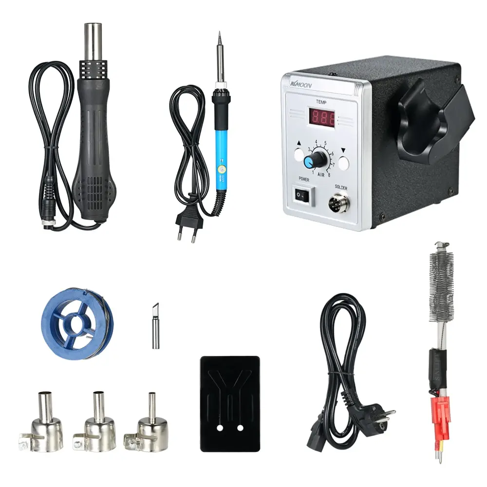 700W Soldering Station Digital Solder Iron BGA Rework Solder Station Hot Air Gun + Electric Iron Set Welding Repair tool
700W Soldering Station Digital Solder Iron BGA Rework Solder Station Hot Air Gun + Electric Iron Set Welding Repair tool