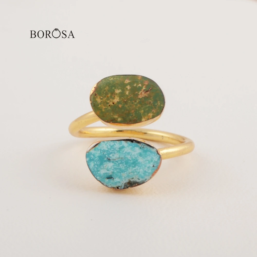 BOROSA Pretty Natural Turquoises Wrap Ring Freeform Genuine Blue Stones Rings Gems Jewelry CL209
BOROSA Pretty Natural Turquoises Wrap Ring Freeform Genuine Blue Stones Rings Gems Jewelry CL209