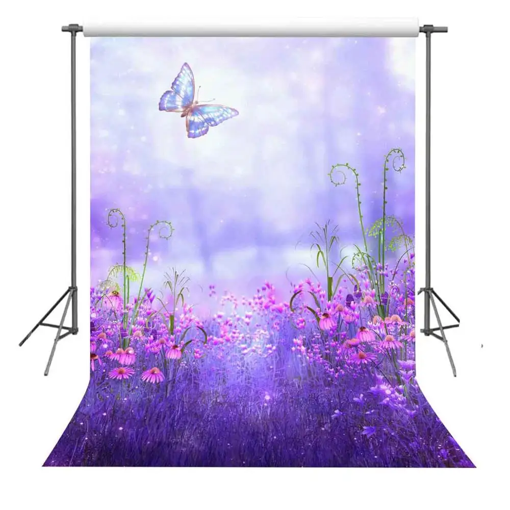 MTMETY Fairytale Background 5x7ft Purple Flowers and Butterfly Photography Backdrop Photo Props Room Mural LEFU017
MTMETY Fairytale Background 5x7ft Purple Flowers and Butterfly Photography Backdrop Photo Props Room Mural LEFU017
