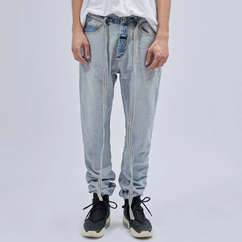 Inside Out Loose Jeans Detachable Belted Denim Biker Pants Vintage Light Blue Jogger
Inside Out Loose Jeans Detachable Belted Denim Biker Pants Vintage Light Blue Jogger