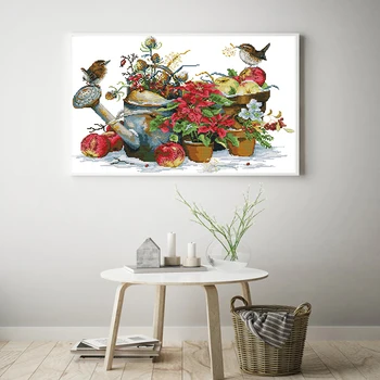 Flower Pot and Birds Patterns Embroidery Set DIY Hand Made Counted Cross Stitch kit DMC Cotton Thread Home Decoration Wholesale
Flower Pot and Birds Patterns Embroidery Set DIY Hand Made Counted Cross Stitch kit DMC Cotton Thread Home Decoration Wholesale