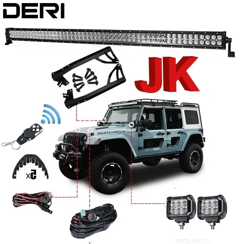 52 inch 300W Dual Row Combo Straight Offroad LED Light Bar 18W Work Light + Remote Control Switch For JEEP Wrangler JK 07-17 Kit
52 inch 300W Dual Row Combo Straight Offroad LED Light Bar 18W Work Light + Remote Control Switch For JEEP Wrangler JK 07-17 Kit